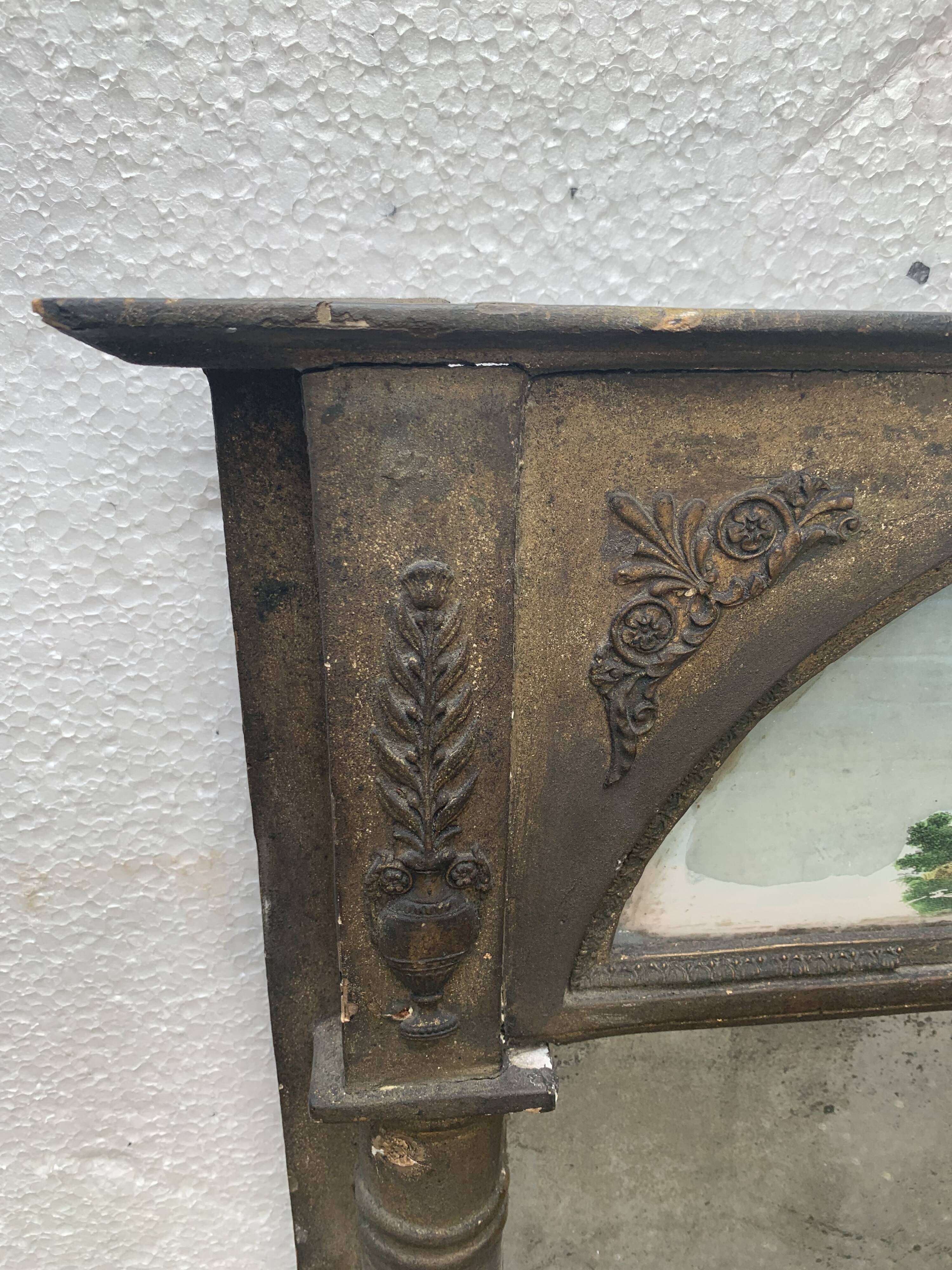 Wooden trumeau and gilded stucco hanging on glass XIX century