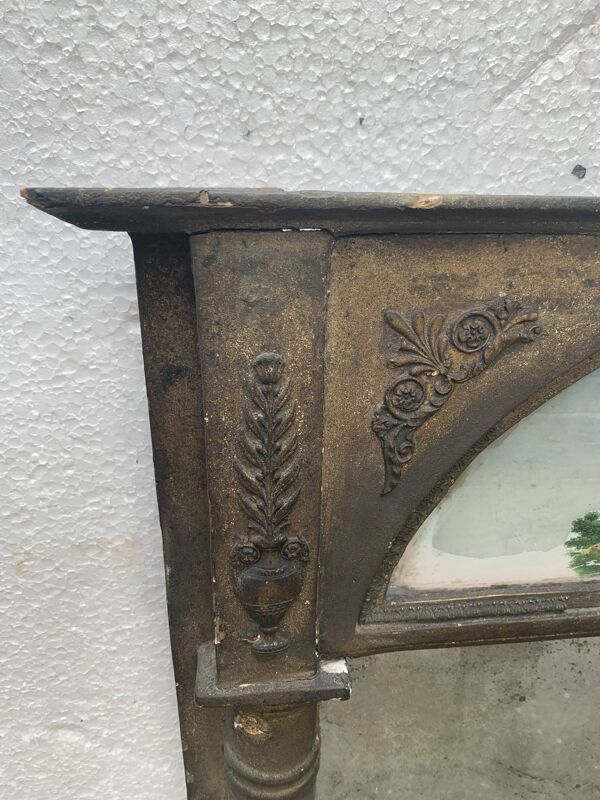 Trumeau en bois et stuc doré penture sur verre XIX siècle