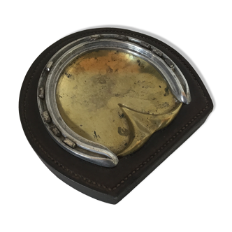 Hermes ashtray in leather horse-drawn horseshoe sting Paul Dupré Lafon Paris