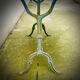 Table bistrot ancienne avec marbre grande taille 6 couverts