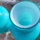 Pair of Space Age lampshades in blue opaline.