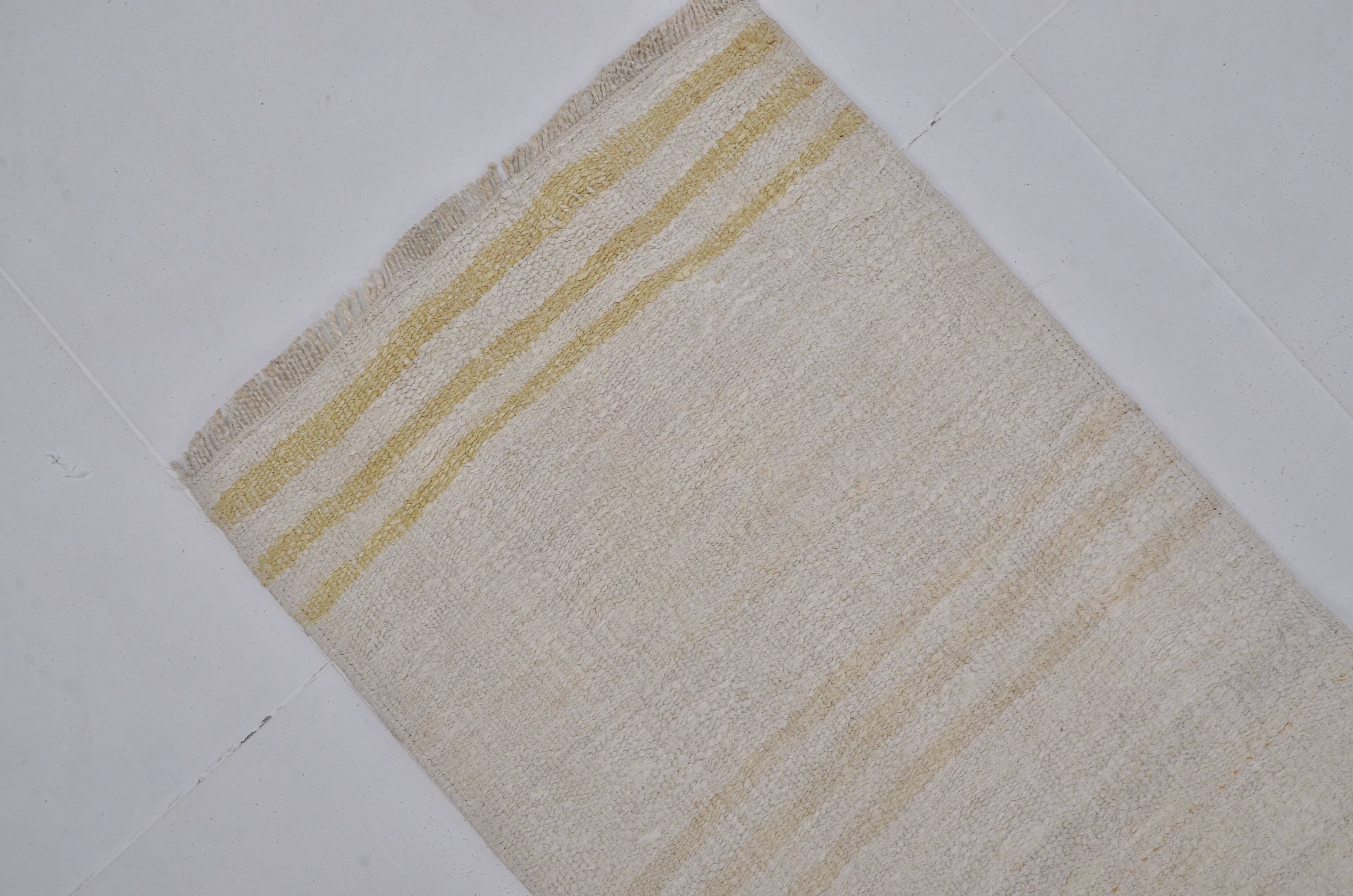 Vintage Neutral Hemp Kilim sku3987