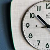 Vintage formica clock silent trapezoid wall clock "Green Japy"