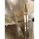 Ginko biloba floor lamp in brass leaves