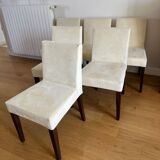 6 chaises Ligne Roset french Line en alcantara ivoire