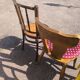 Set of 6 mismatched vintage wooden bistro chairs
