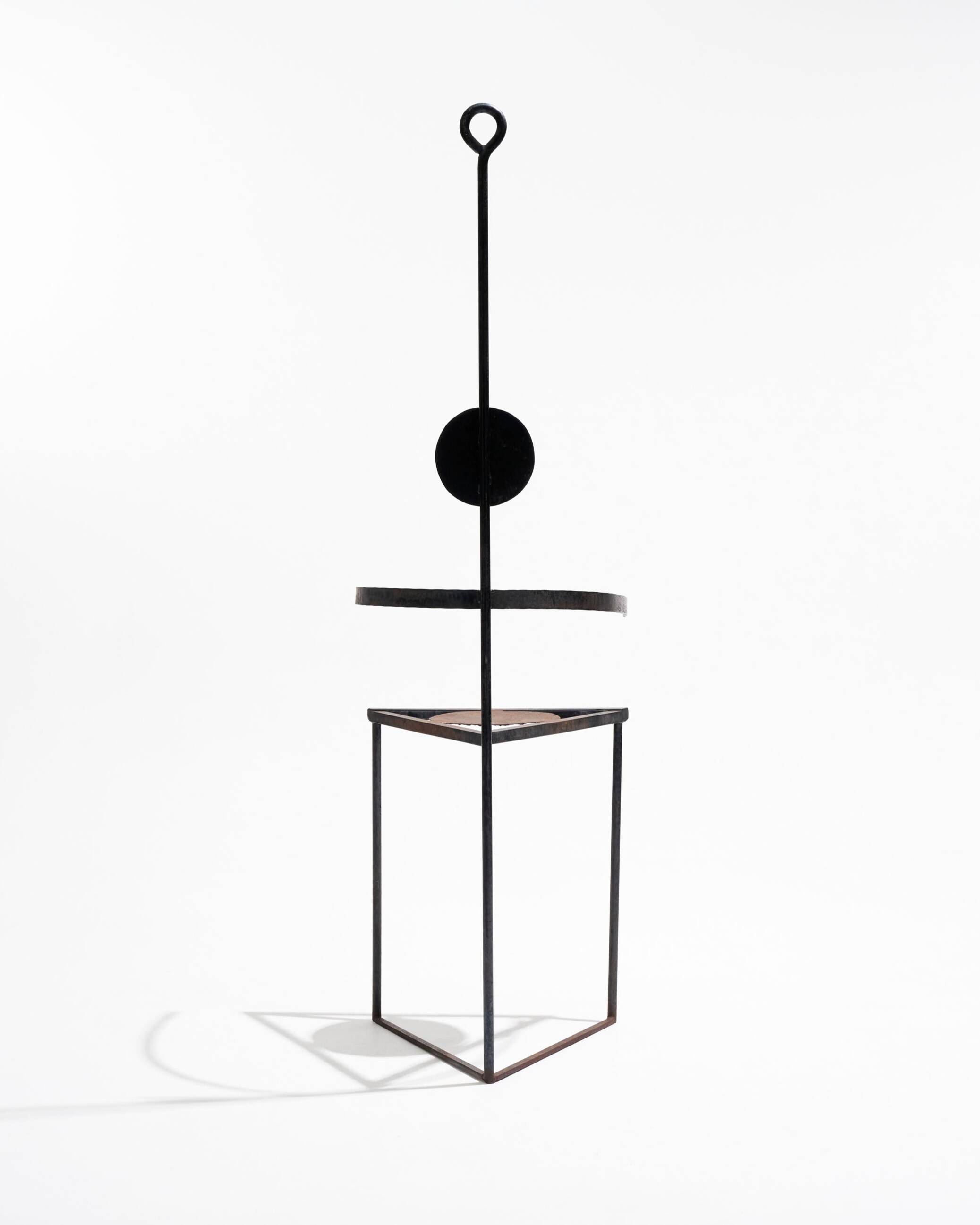 Chaise sculpturale en acier, 1980s