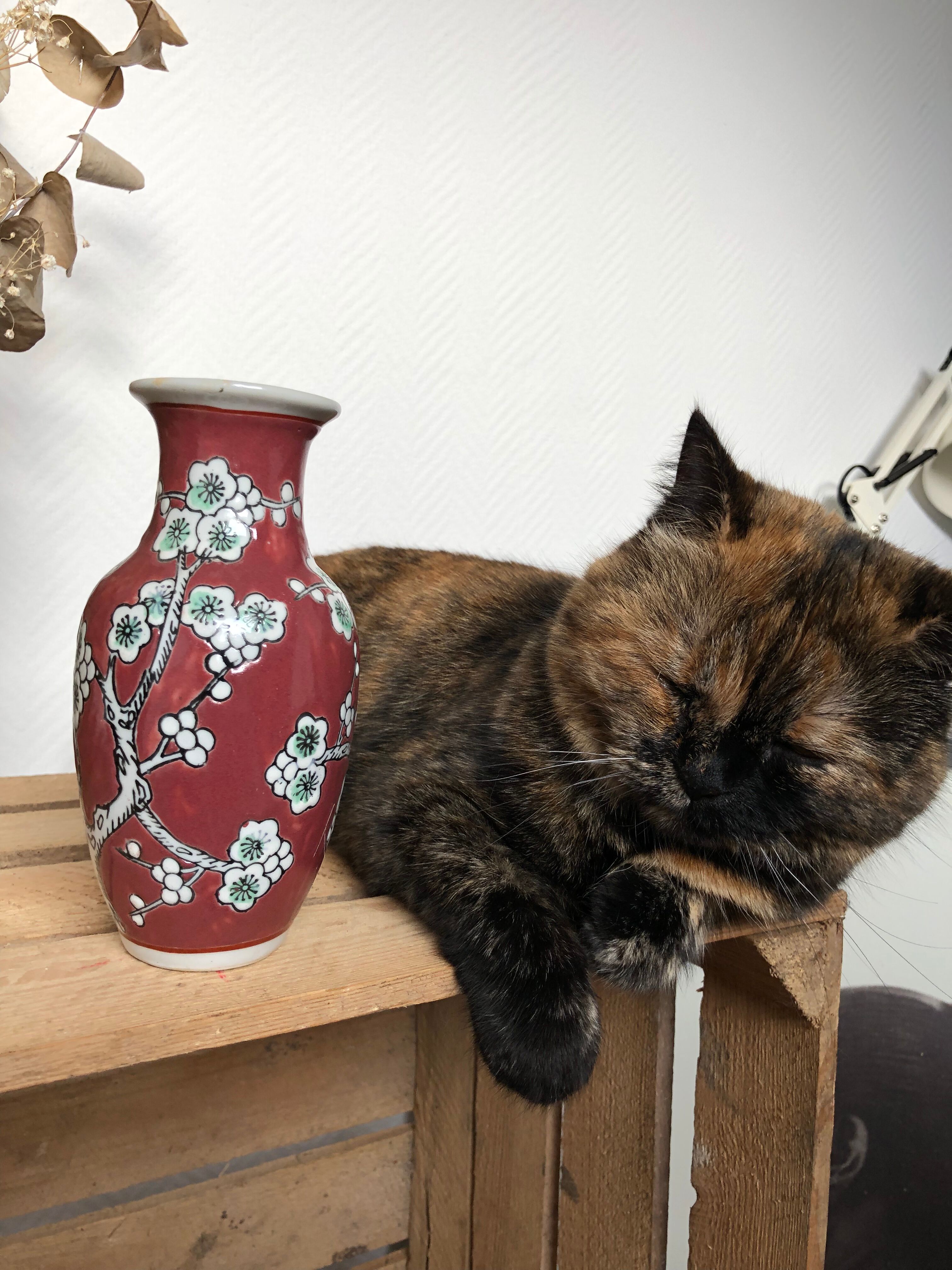 Red inspiration vase Asian