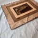 Cadre photo Art Déco en miroir biseauté teinté rose
