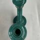 Art Deco candlestick in green and gold glazed ceramic, attributed to Vallauris