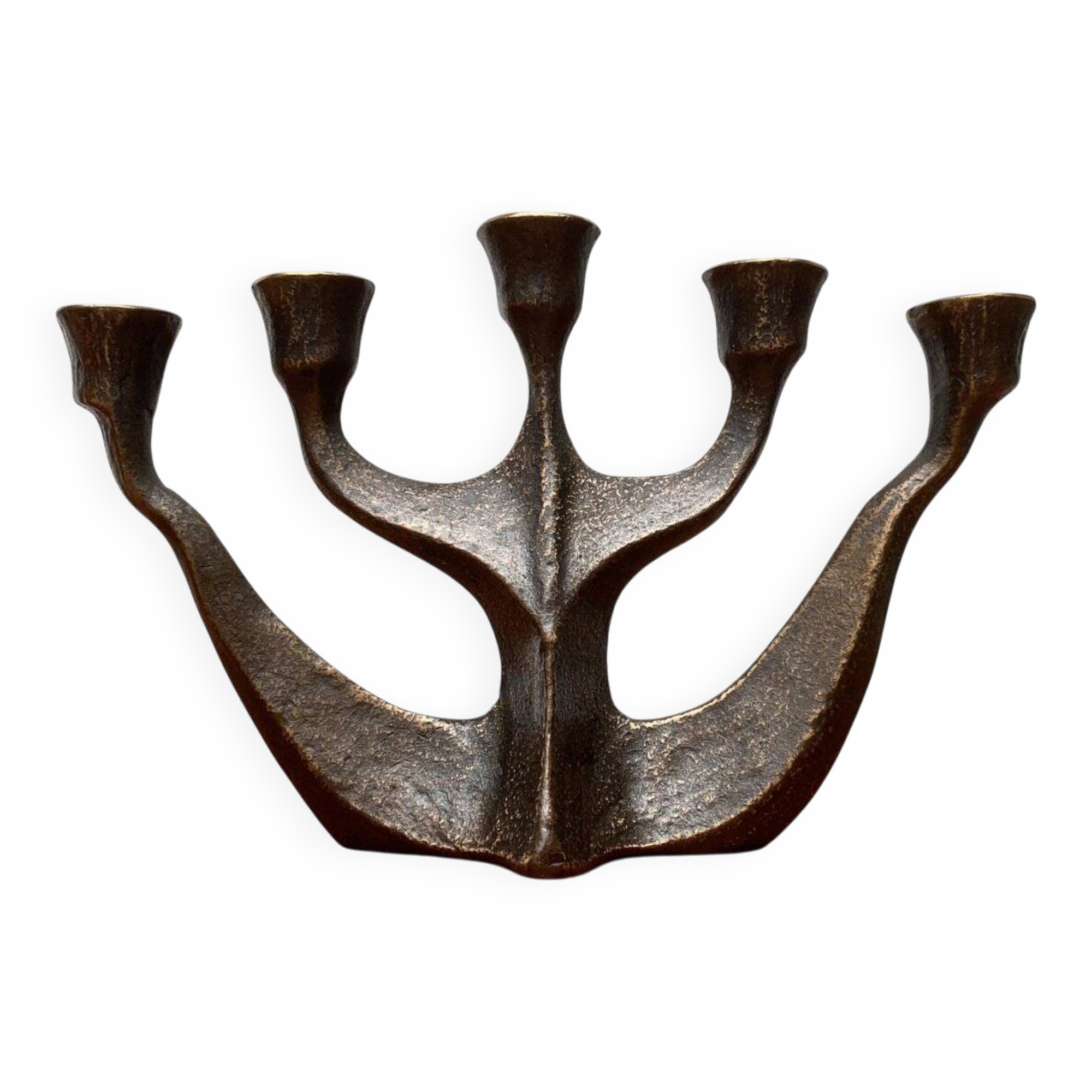 Vintage German brutalist metal candlestick by Dalbeck.