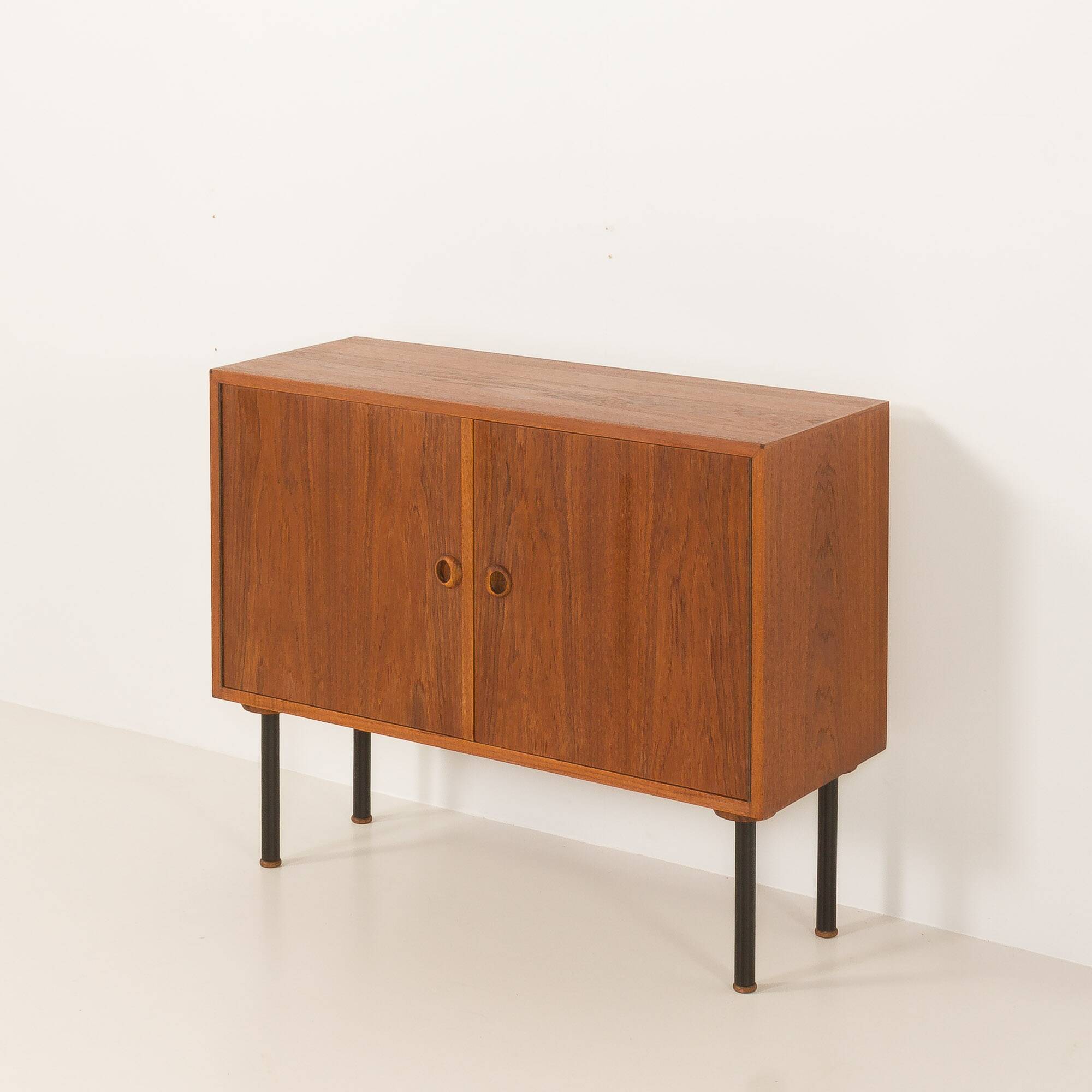 Danish mid century vinyl record cabinet in teak, 1970s