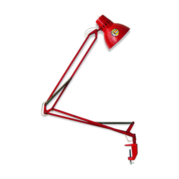 Red Vintage Task Lamp with Clamp – L.S.A. 101 – Retro Industrial Design