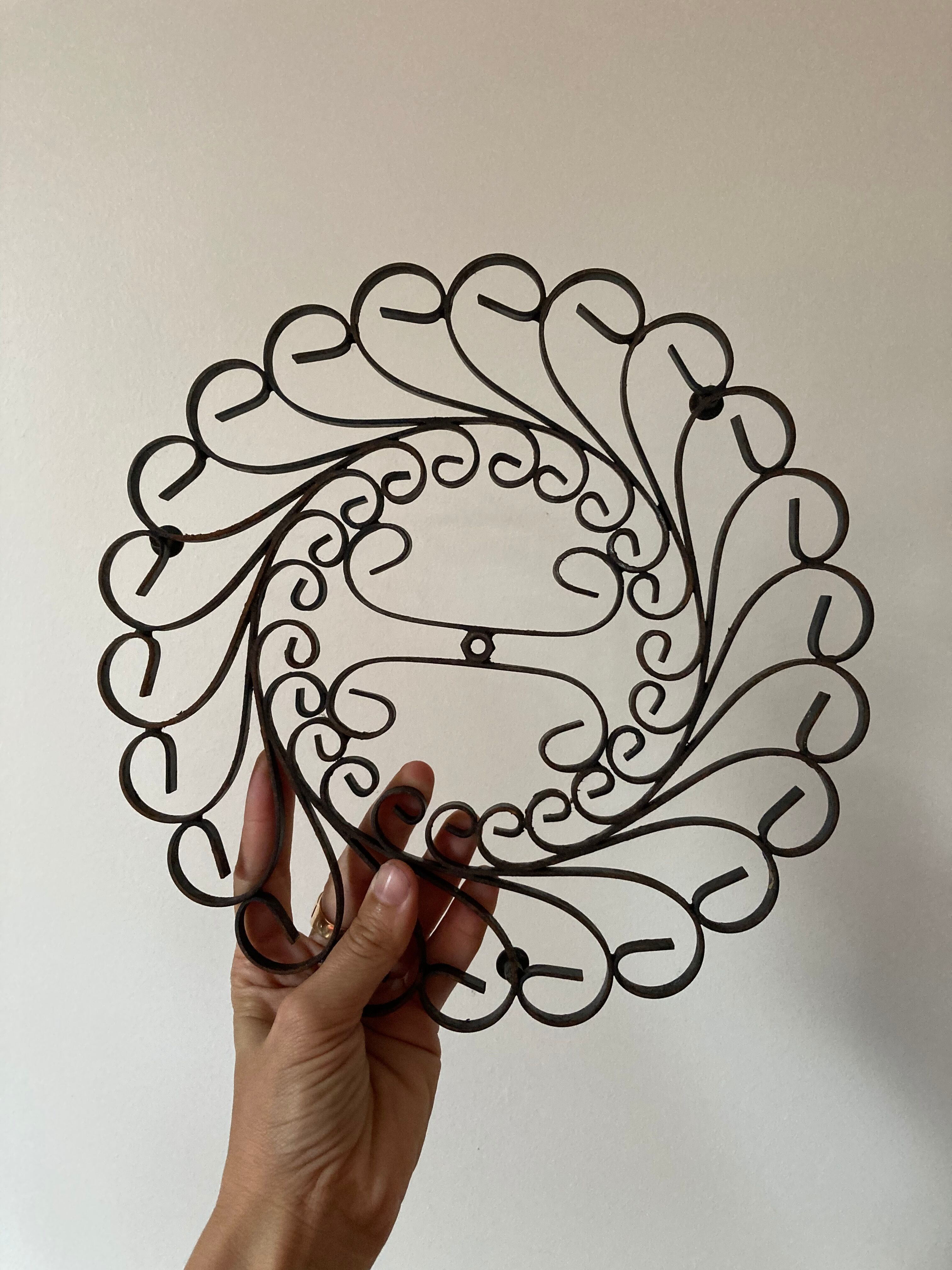 Underside of wrought iron antique metal