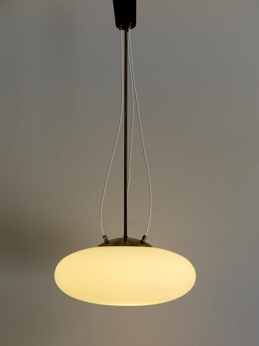Italian Brass Model 1104 Chandelier from Stilnovo, 1950s