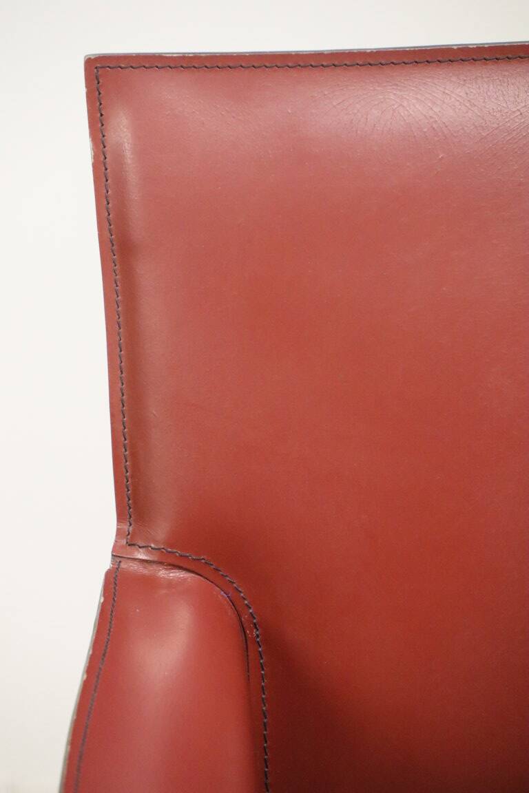 Vintage De Couro leather upholstered armchair, 1980s