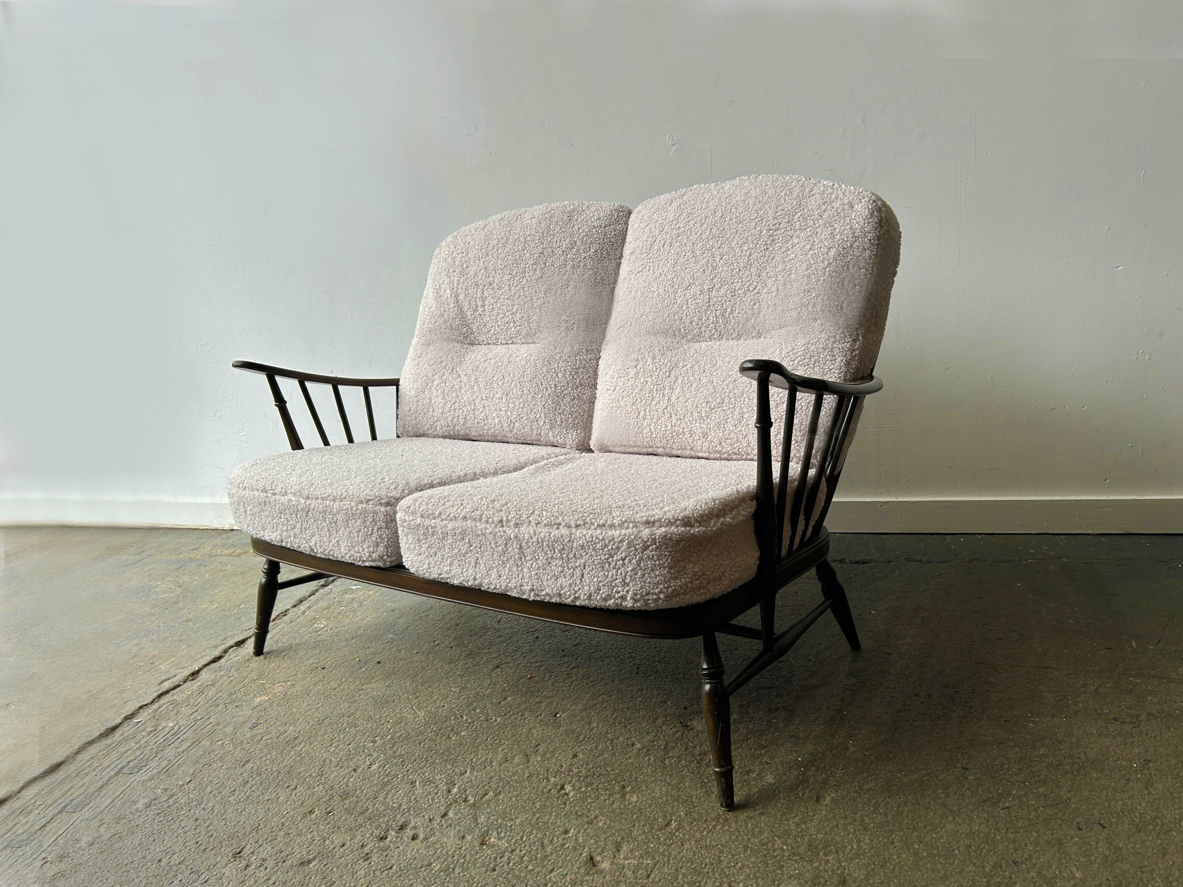Vintage Mid-Century Ercol Windsor 2 seat sofa and armchair set