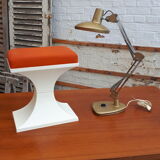 70's white and orange Prisunic Tabouret