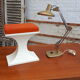 70's white and orange Prisunic Tabouret