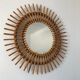 Vintage rattan sun mirror 48x48cm