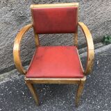 Chair bridge beech wood ska red 1950 vintage