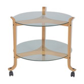 Danish trolley in beech with glass, 1970s