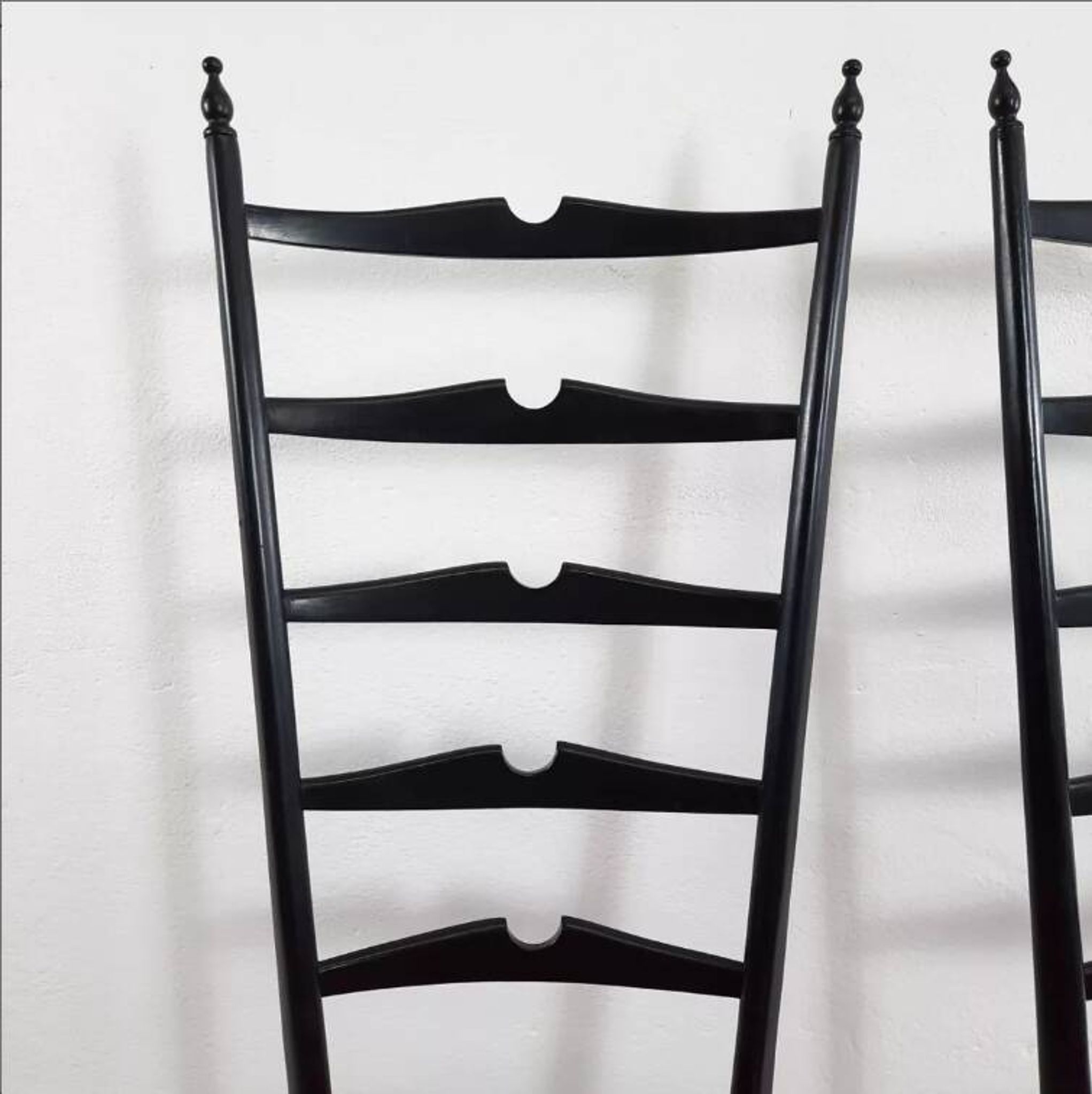 Pair of chiavarine chairs 40/50s high backrest