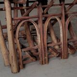 Handcrafted rattan and palm armchair, circa 1950