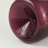 Glass vase signed Purple Timo Sarpaneva Pullo Bird Bottle, Iittala, Finland.