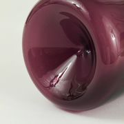Glass vase signed Purple Timo Sarpaneva Pullo Bird Bottle, Iittala, Finland.