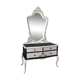 Black Paris Cream Mirror Chest of Drawers