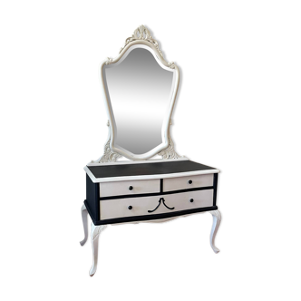 Paris cream black mirror dresser