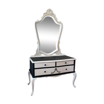 Commode-miroir noir paris crème