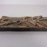 Studio ceramic wall plaque by Gerhard Liebenthron, Germany, 1983