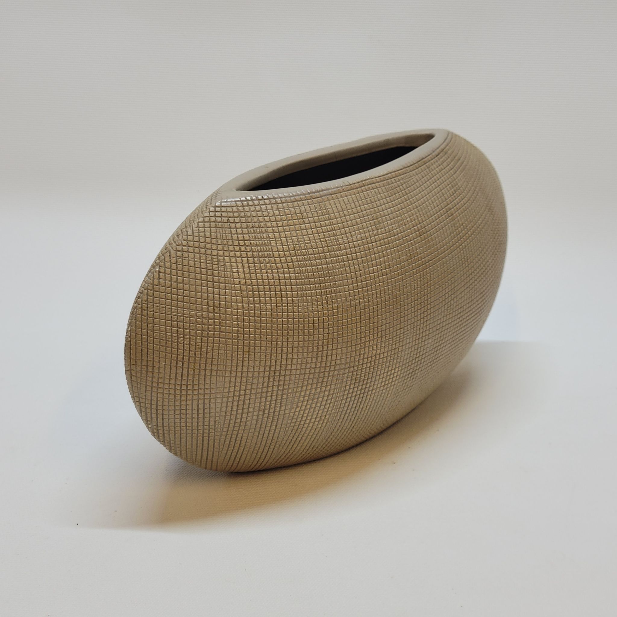 Vase lentille en céramique beige