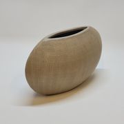 Vase lentille en céramique beige