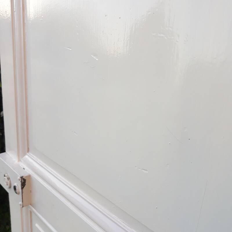 Communication door H218.5xL80cm, old panelled and moulded.