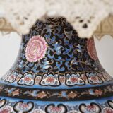 Vase-shaped table lamp with hand-embroidered lampshade, China, 1950