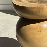 Stool, side table, end table in solid suar wood, spheres H50 D39.