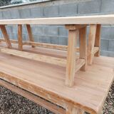 Oak farmhouse table with benches