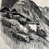 Two paintings denise richier (1896-1983) le boudin, village of beaufortain (73)