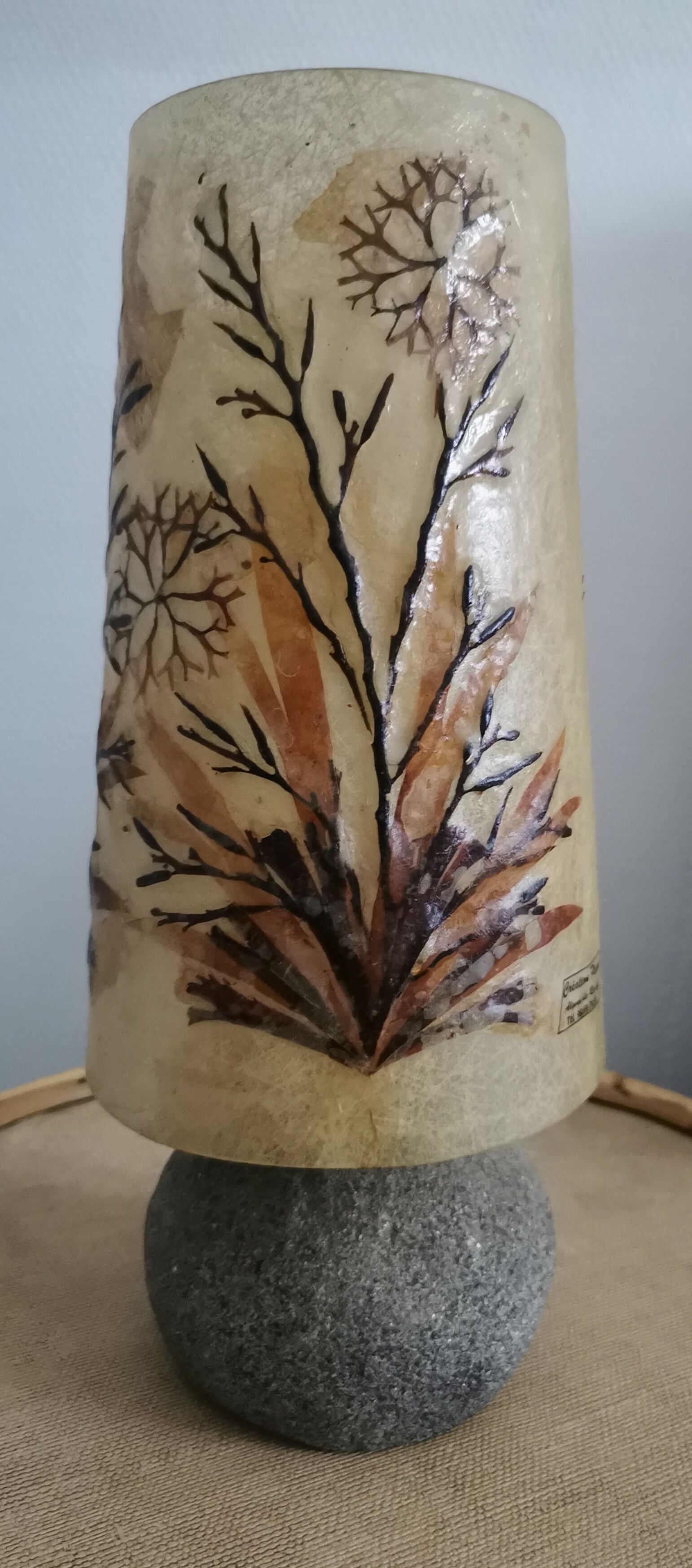 Stone and seaweed herbarium lamp