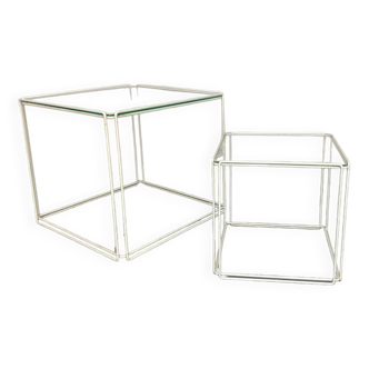 Modern Minimalist Nesting Side Tables from Max Sauze Studio, 1970s, Set of 2