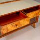 Vintage dressing table with burl veneer, large mirror and storage cabinets