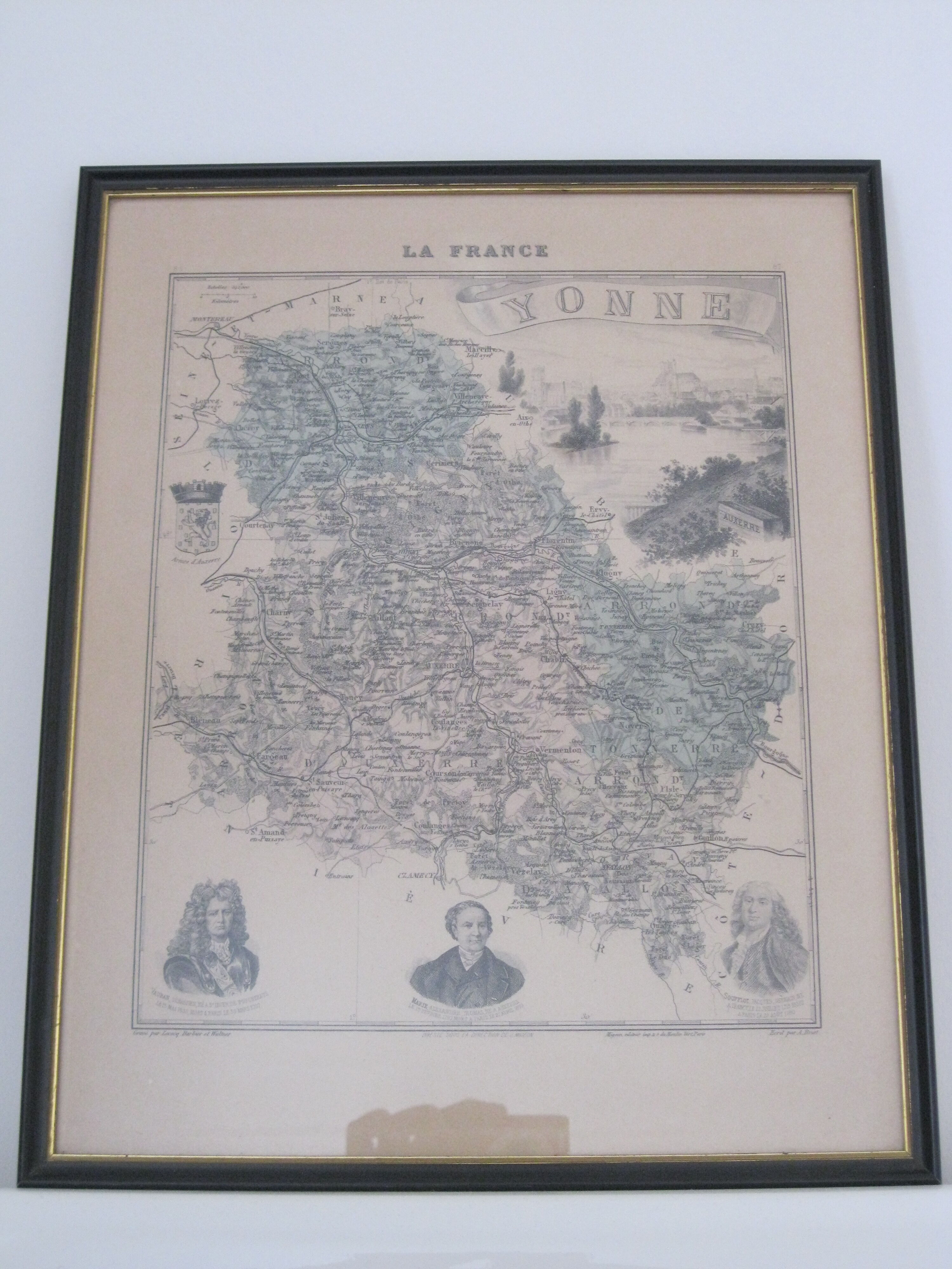 Engraving 19th France region of Yonne