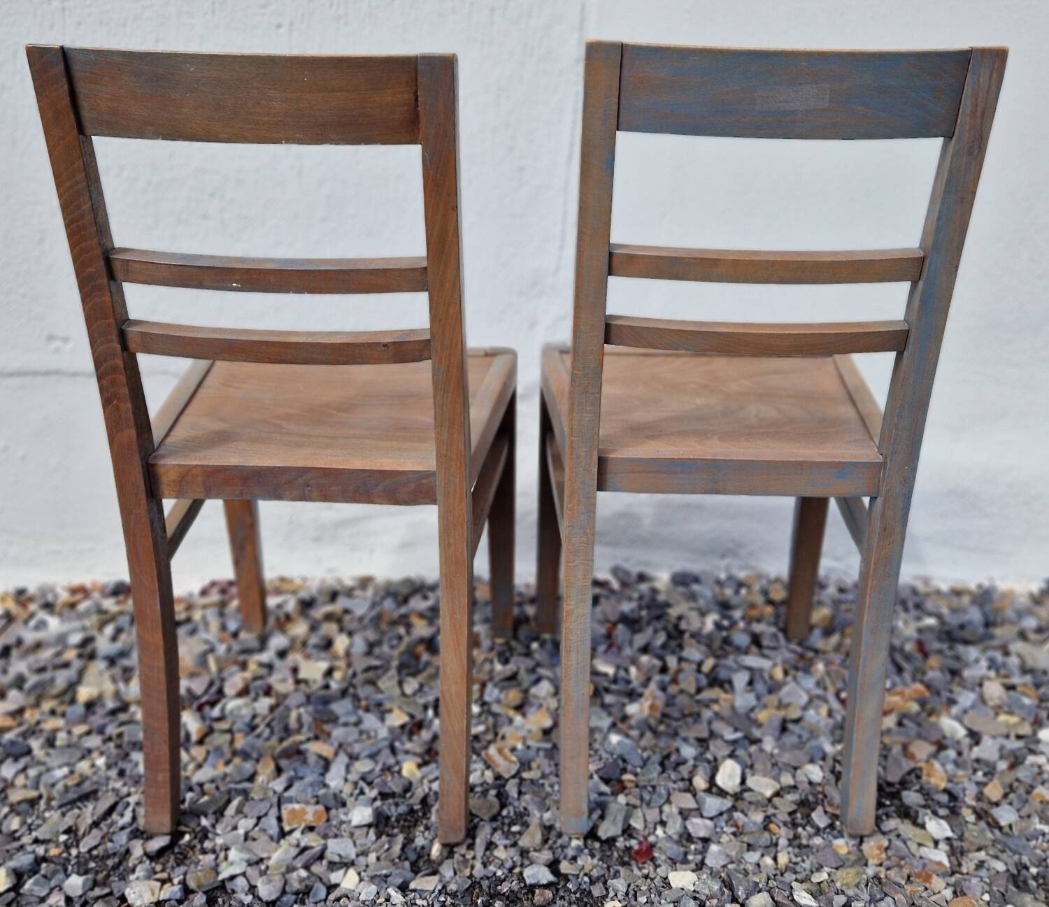 Pair of refurbished vintage bistro chairs