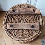 Antique wicker laundry basket
