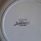 Set of 9 Sarguemines ivory soup plates
