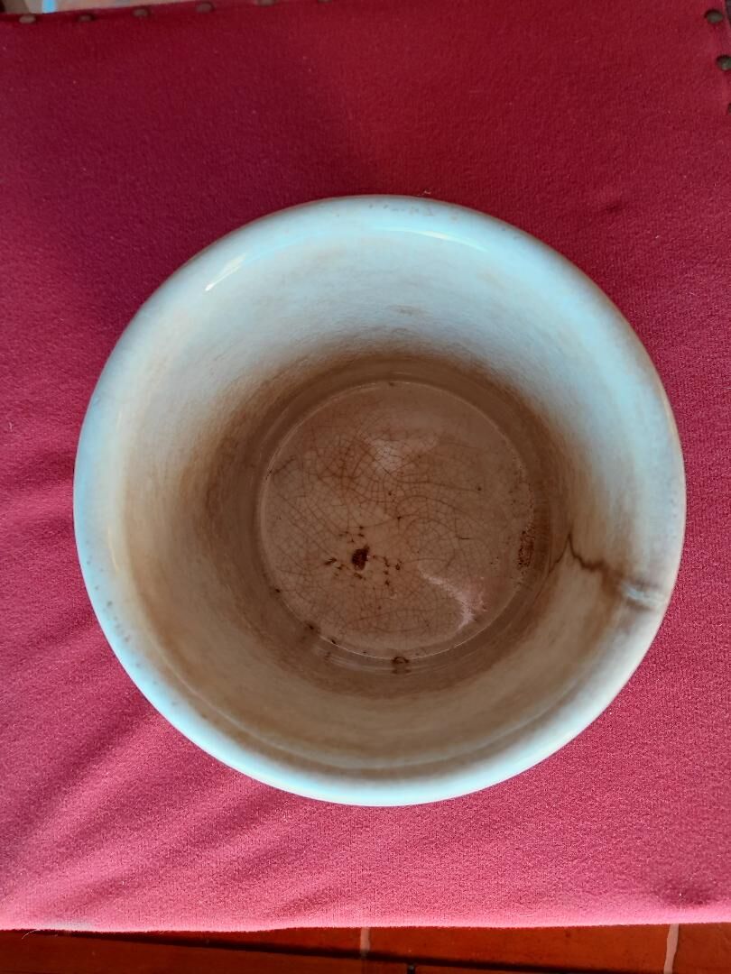 Old ceramic jar with jam creil montereau