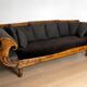 Large Biedermeier sofa for 3/4 people in striped Norwegian wood – 19th century